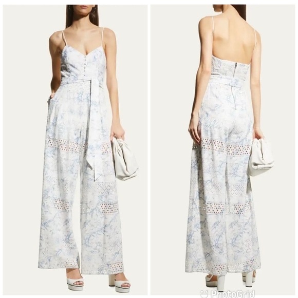 Alice and Olivia Shanti Printed Eyelet Jumpsuit - Picture 1 of 11